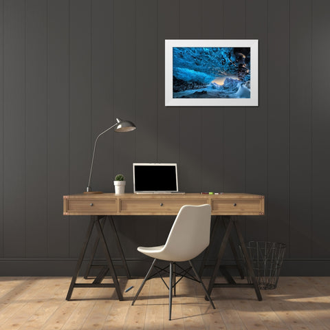 Crystal Cave White Modern Wood Framed Art Print by Kort, Bragi