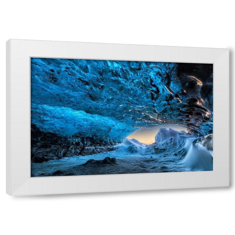 Crystal Cave White Modern Wood Framed Art Print by Kort, Bragi