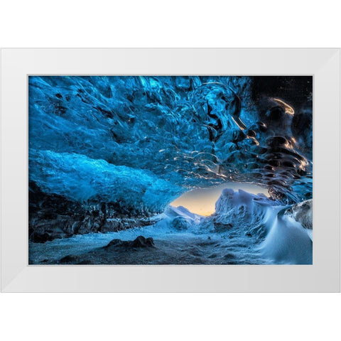 Crystal Cave White Modern Wood Framed Art Print by Kort, Bragi