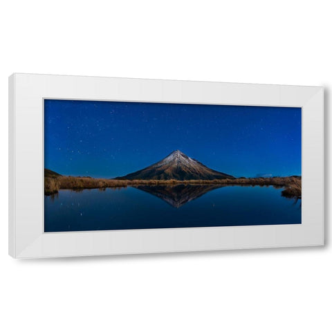 Mt Taranaki White Modern Wood Framed Art Print by Shi, Fei