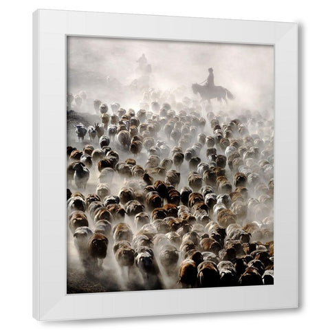 The Great Migration Of China White Modern Wood Framed Art Print by Wong, Adam