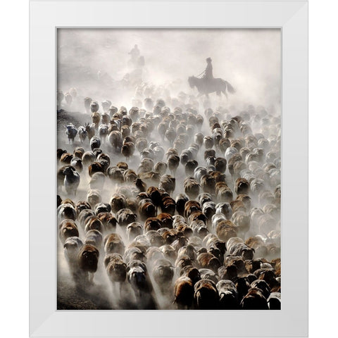 The Great Migration Of China White Modern Wood Framed Art Print by Wong, Adam