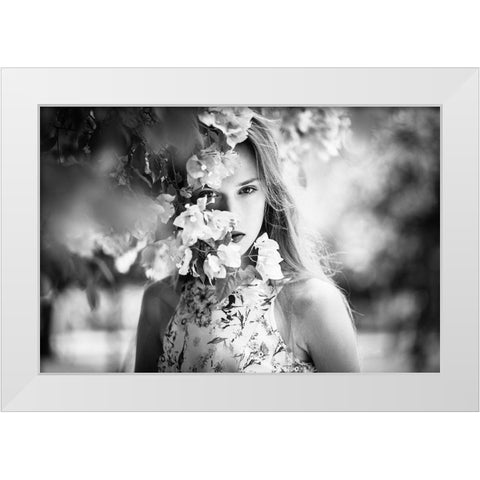 Line Of Sight White Modern Wood Framed Art Print by Matsunaga, Toru