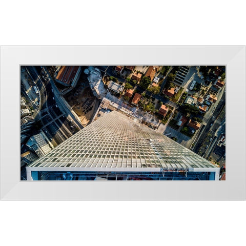The Twisted Tower White Modern Wood Framed Art Print by Adar, Or