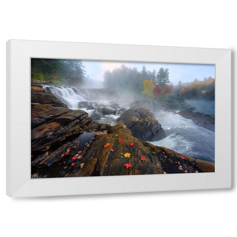 Autumn White Modern Wood Framed Art Print by Jiang, Yi