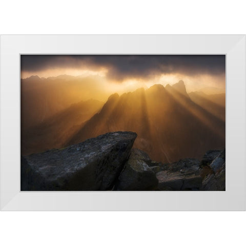 The Fissure White Modern Wood Framed Art Print by Zsolt Andras, Szabo