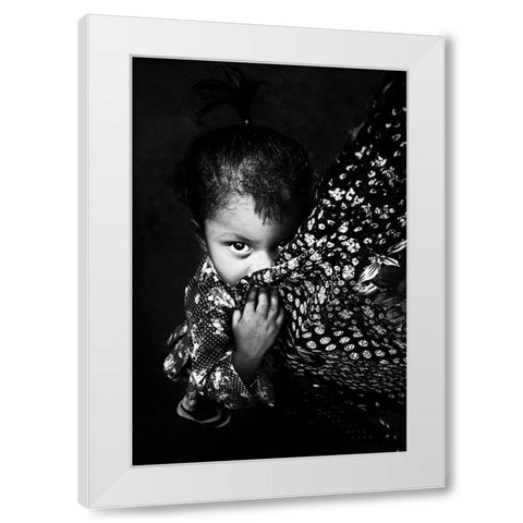 Just A Look. White Modern Wood Framed Art Print by Luis Duran, Juan