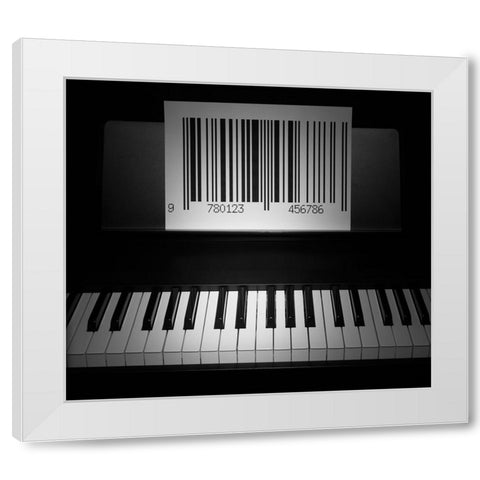 Play The Piano White Modern Wood Framed Art Print by De Kogel, Wieteke