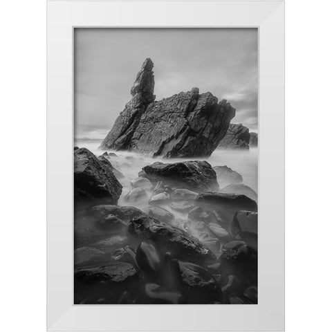 Tranquility White Modern Wood Framed Art Print by Zhang, Yan