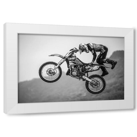 Battle Of Transcendence White Modern Wood Framed Art Print by Chengzhou, Zhou