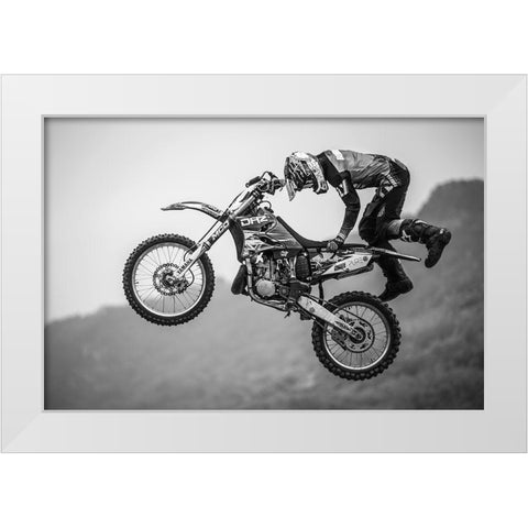 Battle Of Transcendence White Modern Wood Framed Art Print by Chengzhou, Zhou