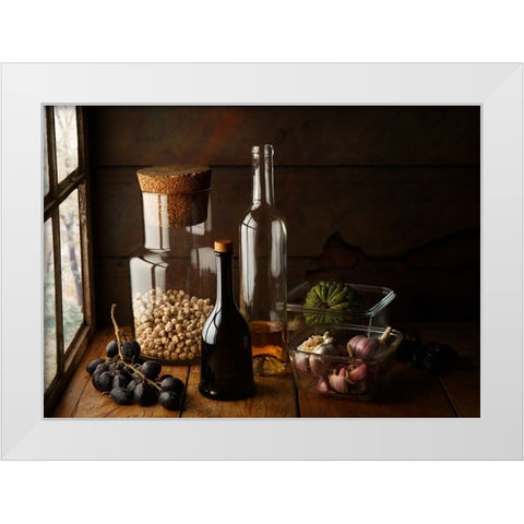 Still Life With Chickpea White Modern Wood Framed Art Print by Laercio, Luiz