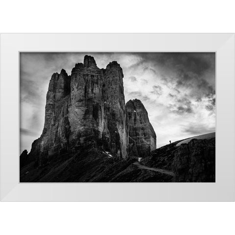Tre Cime Tear Of Snow White Modern Wood Framed Art Print by Ameli, Franco