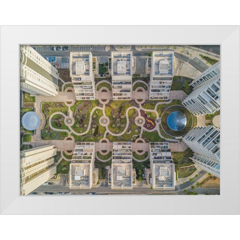 Urban Curves White Modern Wood Framed Art Print by Adar, Or