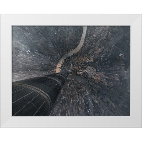 Dive Into The Matrix White Modern Wood Framed Art Print by Huang, Stan
