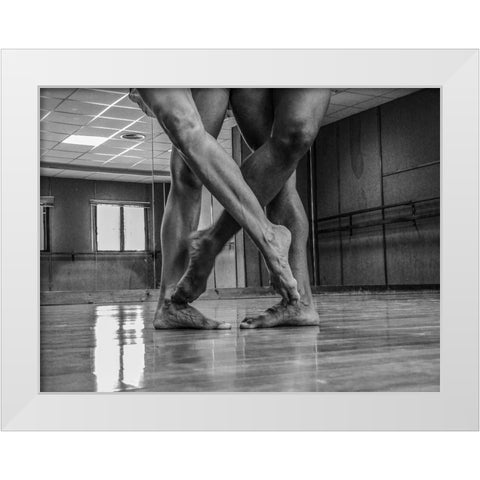 Linked White Modern Wood Framed Art Print by Arcos aka, Antonio