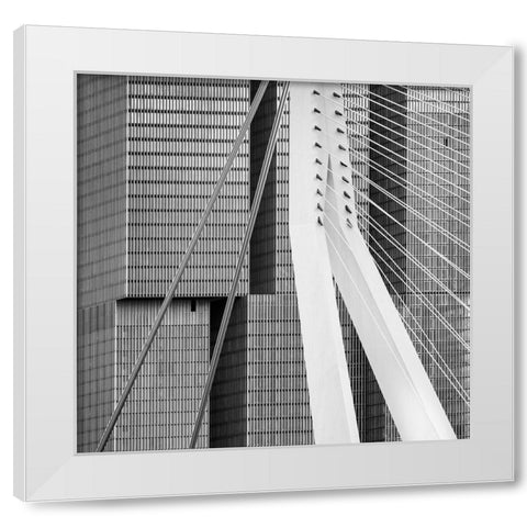 Between The Lines White Modern Wood Framed Art Print by Huybrechts, Theo