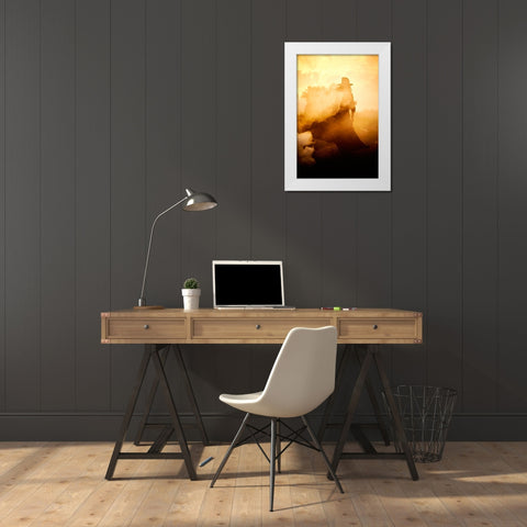Solitude White Modern Wood Framed Art Print by Dan, Bez