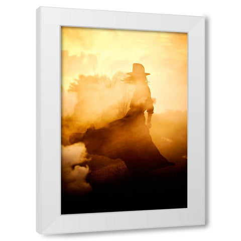 Solitude White Modern Wood Framed Art Print by Dan, Bez