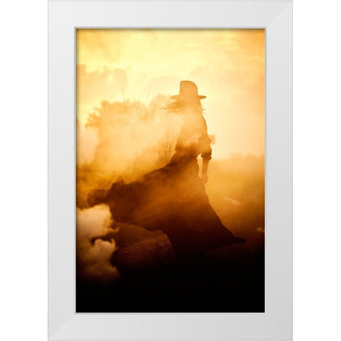 Solitude White Modern Wood Framed Art Print by Dan, Bez