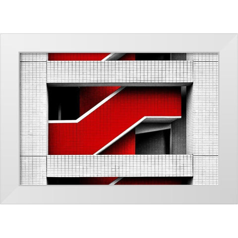 Saitama-Shintoshin Building White Modern Wood Framed Art Print by E. Karcz, Gary