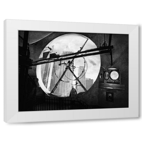 Steam World White Modern Wood Framed Art Print by Maria Perez, Jose