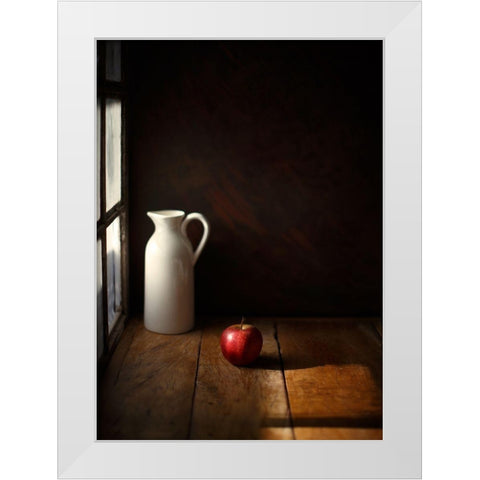 An Apple White Modern Wood Framed Art Print by Laercio, Luiz
