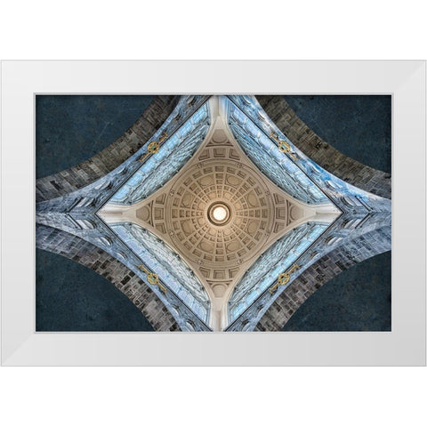 Center Point White Modern Wood Framed Art Print by Van Son, Greetje