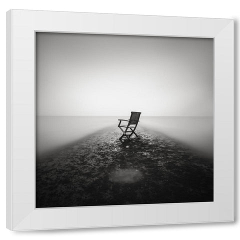 Sit Down And Relax White Modern Wood Framed Art Print by Staelens, Christophe