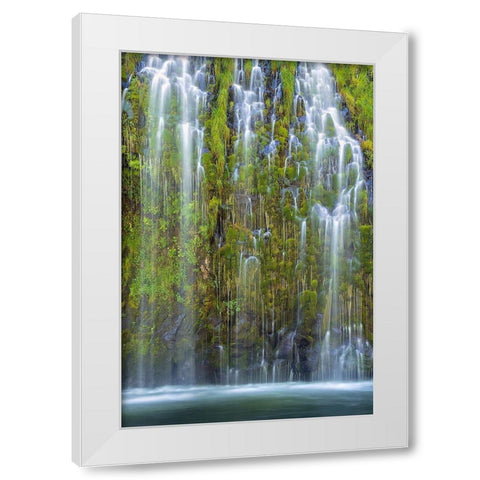 Mossbrae Falls White Modern Wood Framed Art Print by Zhu, Hua