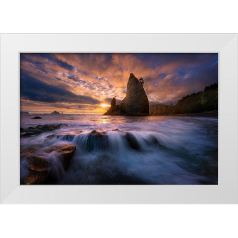 Fractured White Modern Wood Framed Art Print by Moore, Chris