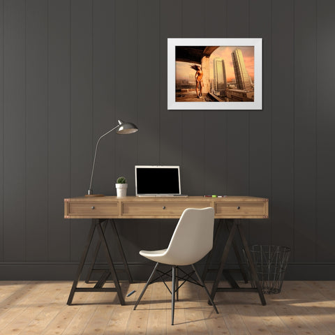 From The 16Th Floor White Modern Wood Framed Art Print by Kisworo, Sebastian