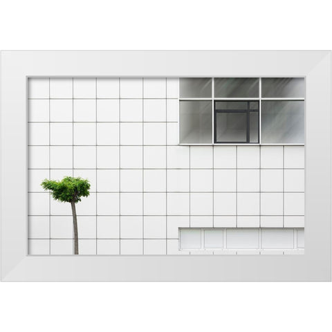 Little Tree White Modern Wood Framed Art Print by Van Son, Greetje