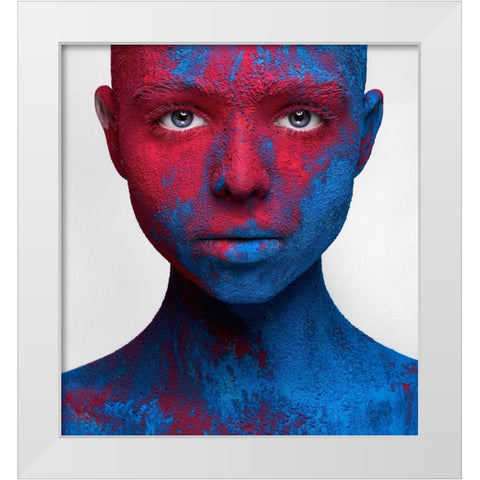 Colored Ecstasy White Modern Wood Framed Art Print by Malikov, Alex