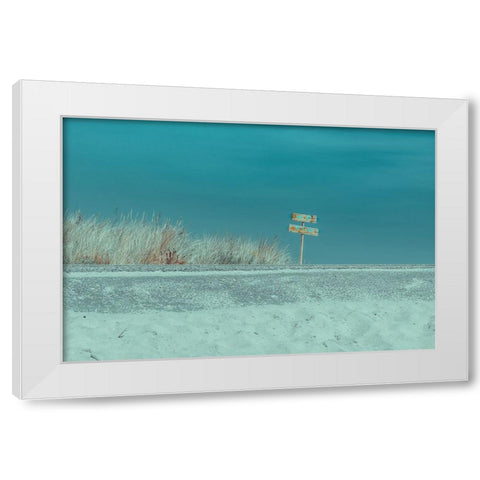 Welcome To The Beach White Modern Wood Framed Art Print by De Laat, Bernardine