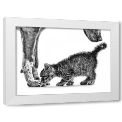 Smell Me White Modern Wood Framed Art Print by Pi, Monte