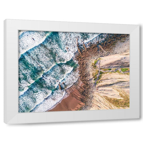 Barrika White Modern Wood Framed Art Print by Carrillo Lopez, Antonio