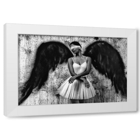 N/T White Modern Wood Framed Art Print by Medeiros, Paulo