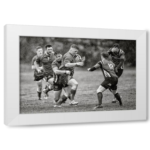 CanT Look White Modern Wood Framed Art Print by Wilkinson, Hugh