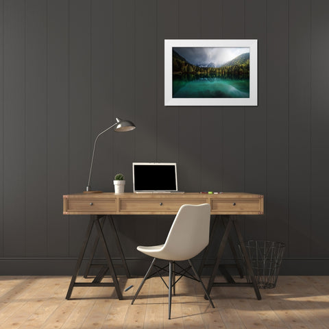 Menta. White Modern Wood Framed Art Print by Pablo De, Juan