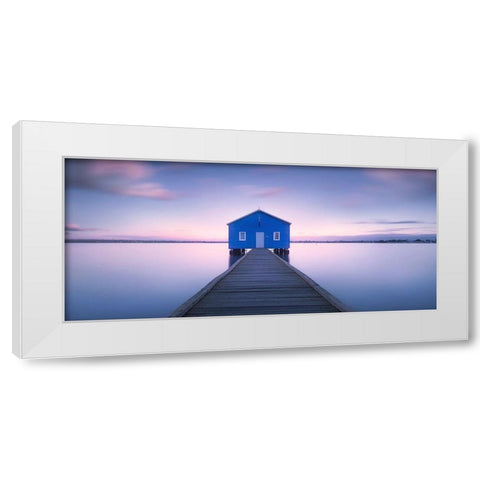 Boathouse White Modern Wood Framed Art Print by Vandewalle, Richard