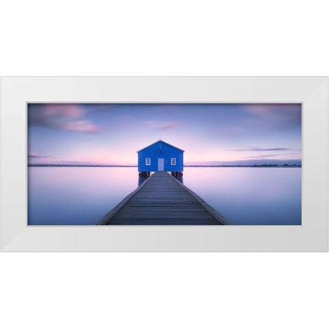 Boathouse White Modern Wood Framed Art Print by Vandewalle, Richard