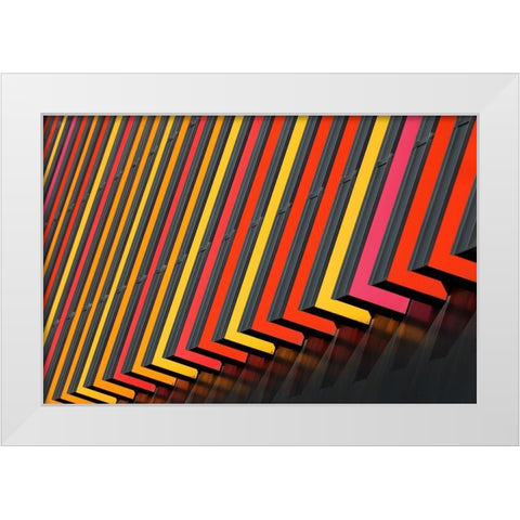 Coloured Imagination White Modern Wood Framed Art Print by Hawerkamp, Hans-Wolfgang