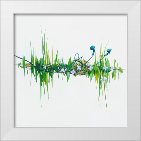 Music Of Nature White Modern Wood Framed Art Print by Belenko, Dina