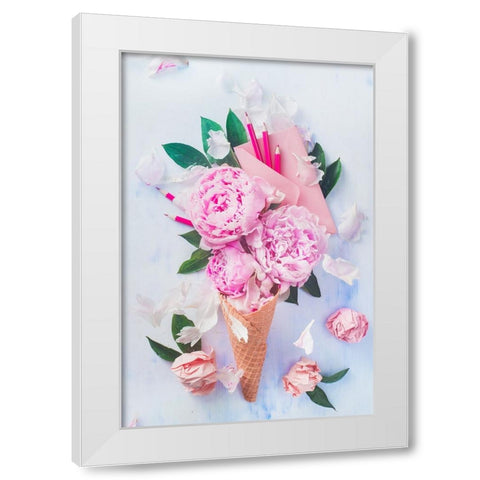 Sweet Letters White Modern Wood Framed Art Print by Belenko, Dina