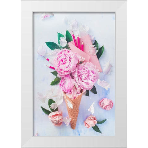 Sweet Letters White Modern Wood Framed Art Print by Belenko, Dina