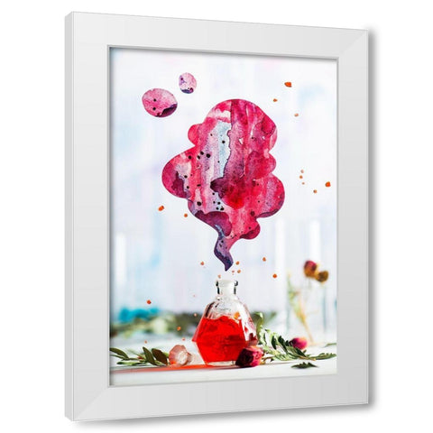 Summer Perfume (Red) White Modern Wood Framed Art Print by Belenko, Dina