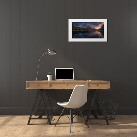 Misurina White Modern Wood Framed Art Print by F. Turienzo, Carlos