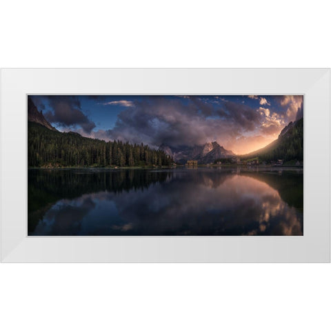Misurina White Modern Wood Framed Art Print by F. Turienzo, Carlos