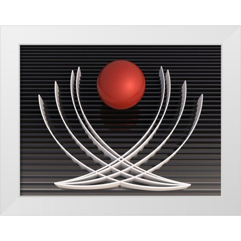 Lotus White Modern Wood Framed Art Print by Bunjamin, Antonyus